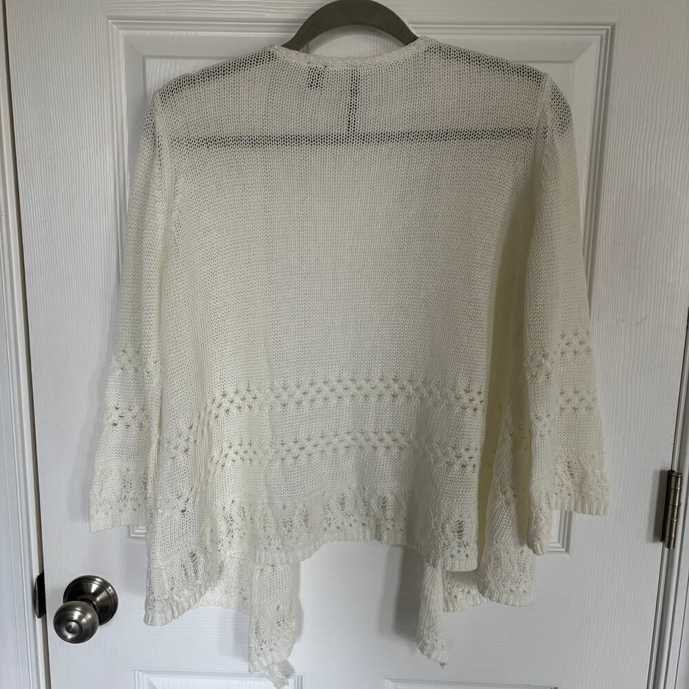 Skye's the Limit Knit Open Front Cardigan White XL - Picture 11 of 12